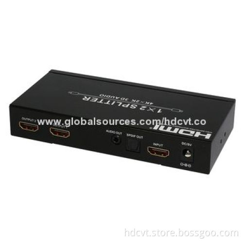 HDMI 1.4 1 x 2 Splitter with EDID and Audio Extractor, Supports 3.5mm Phone Jack